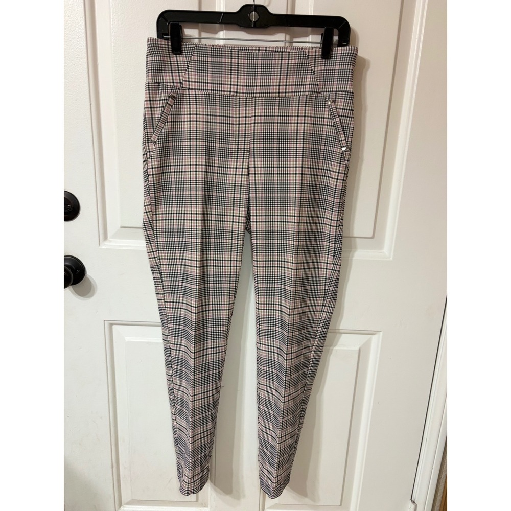SOHO | Plaid Slim Fit Ankle Pants | M || Pink Black|